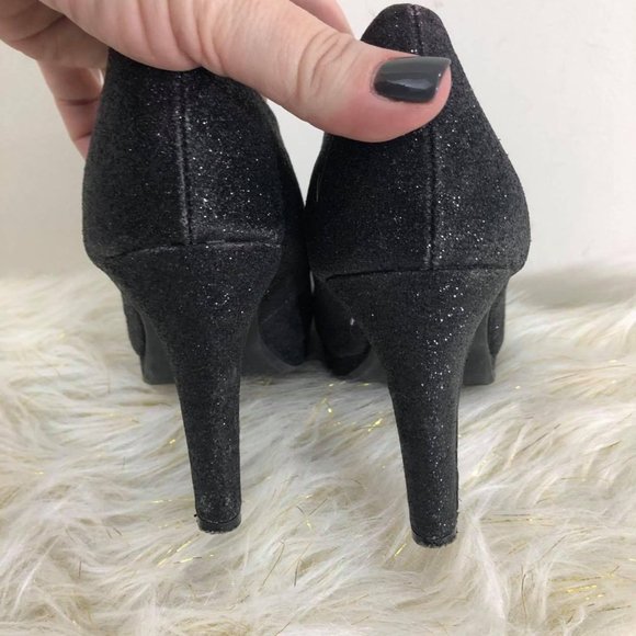 Old Navy Woman's Sz 6 Sparkly black 3.5" heels - Picture 4 of 8